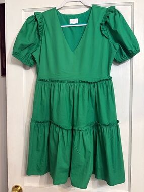 Sugarlips Emerald Green V-Neck Dress